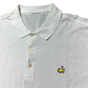Masters Golf Polo Mens Sz XL Shirt White Embroidered Logo Short Sleeve
